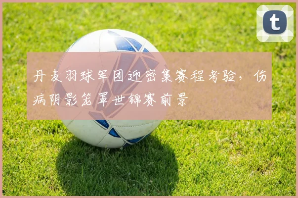 丹麦羽球军团迎密集赛程考验，伤病阴影笼罩世锦赛前景
